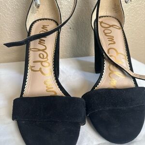 Sam Edelman Yaro Open Toe Suede Black‎ Strap  Pumps size 8.5